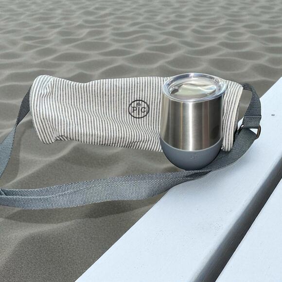 Pampered Chef Canvas Wine Bag Striped & Tumbler Silicone Sleeve 100093 Hostess - Picture 15 of 15